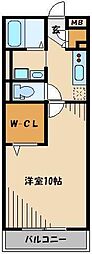 エスペランサ 1Kの間取図画像