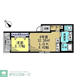 RIZE柏たなか2 1LDKの間取図画像