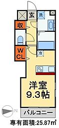 ツリーデン松戸3 ワンルームの間取図画像