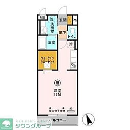 メルヴェーユ花水木2 ワンルームの間取図画像