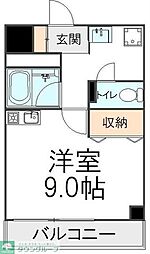 アルシェ柏 ワンルームの間取図画像