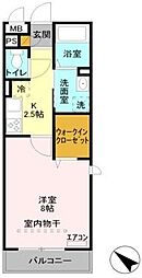 イルソーレ吉川美南ブル 1Kの間取図画像