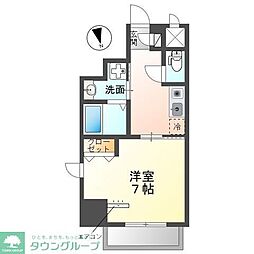 ラフィネ柏 1Kの間取図画像