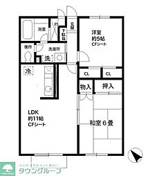 メゾネットプラザ南柏3 2LDKの間取図画像