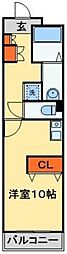 グレースカシワ 1Kの間取図画像