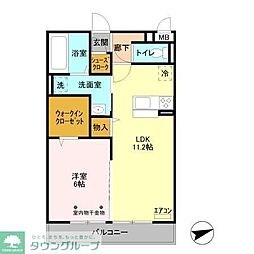 ヴァンヴェール 1LDKの間取図画像