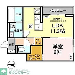 吉川市大字高久アパート 1LDKの間取図画像