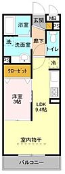 エクセレント 1LDKの間取図画像