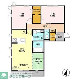 コンフォールコート2 2LDKの間取図画像