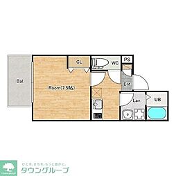 ジーメゾン松戸パラス 1Kの間取図画像