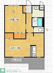 St.Wish 1LDKの間取図画像