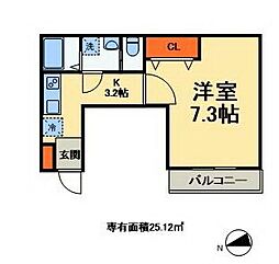 キャメル南流山7A 1Kの間取図画像