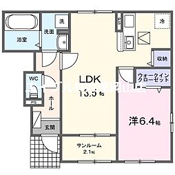 光テラス I 1LDKの間取図画像