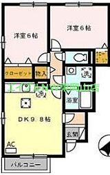 インペリアルA 2LDKの間取図画像