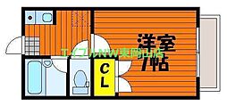 コーポ雅 1Kの間取図画像