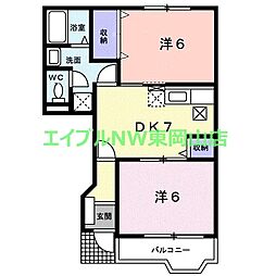 ニュークレストールビゼン 2DKの間取図画像