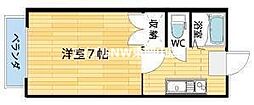 ブランシェB 1Kの間取図画像