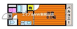 グリーンパーク賞田 1Kの間取図画像