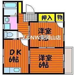 メゾンA 2DKの間取図画像