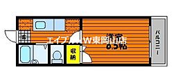 クイーンパレス 1Kの間取図画像