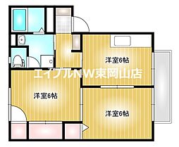 サンライズW 2DKの間取図画像