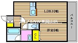 カネツグマンション2 1LDKの間取図画像