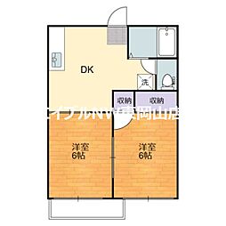 ポートハウス 2DKの間取図画像