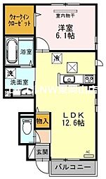 メナージュA 1LDKの間取図画像