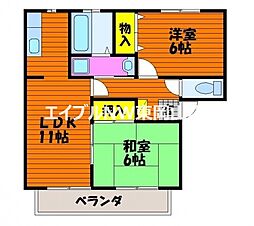 フォレスト東平島C 2LDKの間取図画像