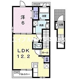 カレントレジデンスA 1LDKの間取図画像