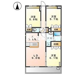 サンエタニティガルデン 3LDKの間取図画像
