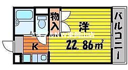 レオーネ竜之口 1Kの間取図画像
