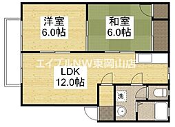 ディアス関1 2LDKの間取図画像
