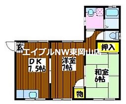 鈴木コーポ  ｜ 岡山県岡山市中区国富3丁目（賃貸アパート2DK・2階・42.23㎡） その2