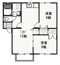 ヴェッセルB 2LDKの間取図画像