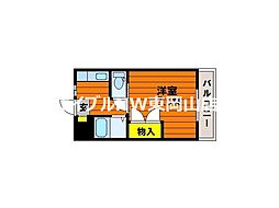 リトルハイム長岡六一号館 1Kの間取図画像