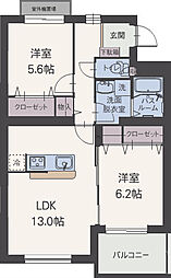 ルミナスコート 2LDKの間取図画像