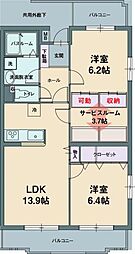 ガーデンヒルズさくら 2SLDKの間取図画像