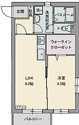 ソブリンハウス 1LDKの間取図画像
