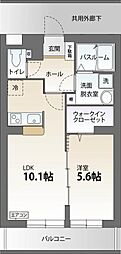 フローラルコートN 1LDKの間取図画像