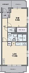 フレシール桜堤 1LDKの間取図画像