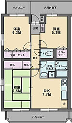ココペリ 3DKの間取図画像