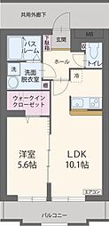 サンフィールドEAST 1LDKの間取図画像