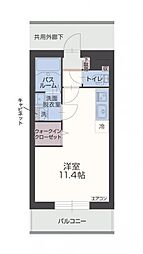 アラモファミリア ワンルームの間取図画像