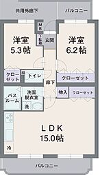 ベアテスPTM 2LDKの間取図画像