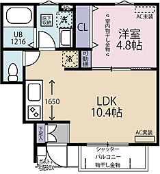 Lepoa Talo 1LDKの間取図画像