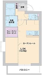 ソラーナ桜台 ワンルームの間取図画像