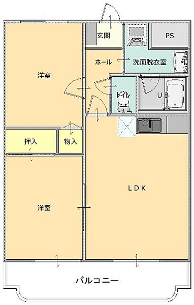 リバティヒル大和 302｜群馬県太田市由良町(賃貸アパート2LDK・3階・52.65㎡)の写真 その2