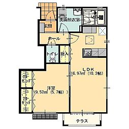 ヴィラ・イシハラ2 1LDKの間取図画像