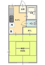 ハイコーポ 1Kの間取図画像